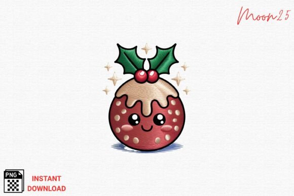 Cute Christmas Pudding Embroidery PNG Review