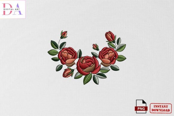 Elegant Rose Floral Embroidery PNG Review