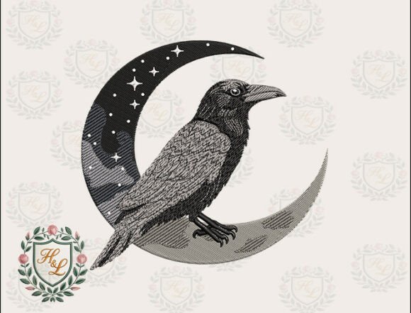 Raven Crescent Moon Embroidery Files Review