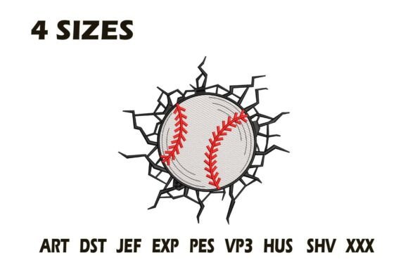 Review: Baseball Breaking Wall Embroidery Design