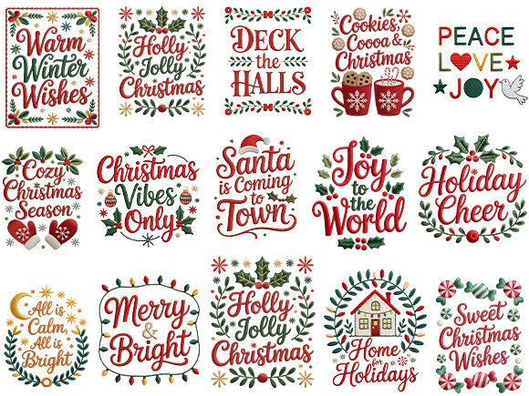 Review: Christmas Embroidery Quote Designs Set
