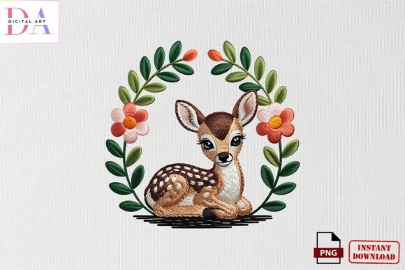 Review: Cute Floral Deer Embroidery PNG for Real Projects