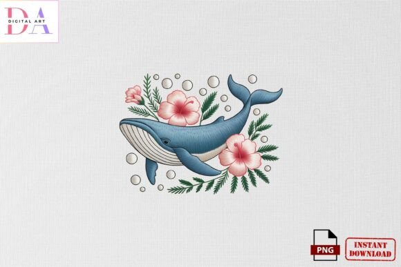 Review: Floral Whale Embroidery Design PNG for Sweatshirts