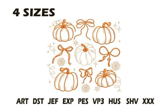 Review: Pumpkin and Bows Outline Embroidery for Boutique Apparel