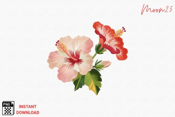 Review: Tropical Hibiscus Embroidery Style PNG for Makers