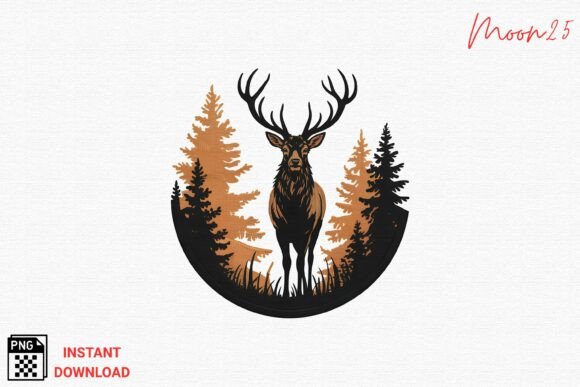 Reviewing Deer Stag Forest Silhouette Embroidery P