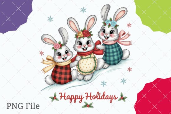 Reviewing Faux Embroidery Three Christmas Bunnies