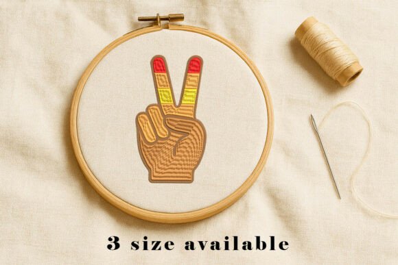 Reviewing Peace Hand Retro Embroidery Design for Holiday Sales