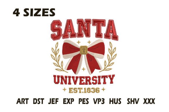 Reviewing Santa University Embroidery Design