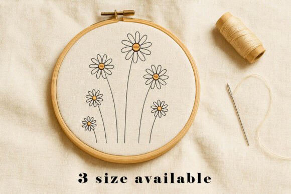 Reviewing the Daisy Flower Line Embroidery File