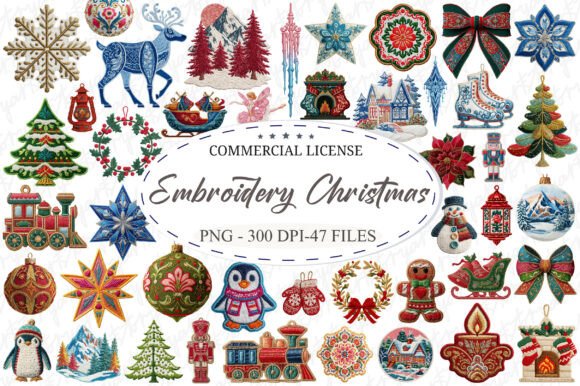 Vintage Christmas Embroidery Clipart Review